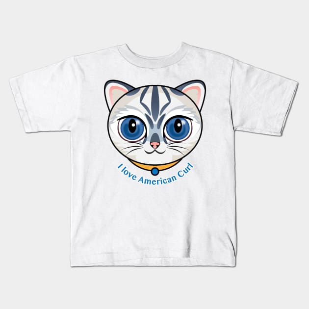 I Love American Curl Kids T-Shirt by zoneo